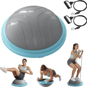 18-Inch Half Exercise Ball with Resistance Bands